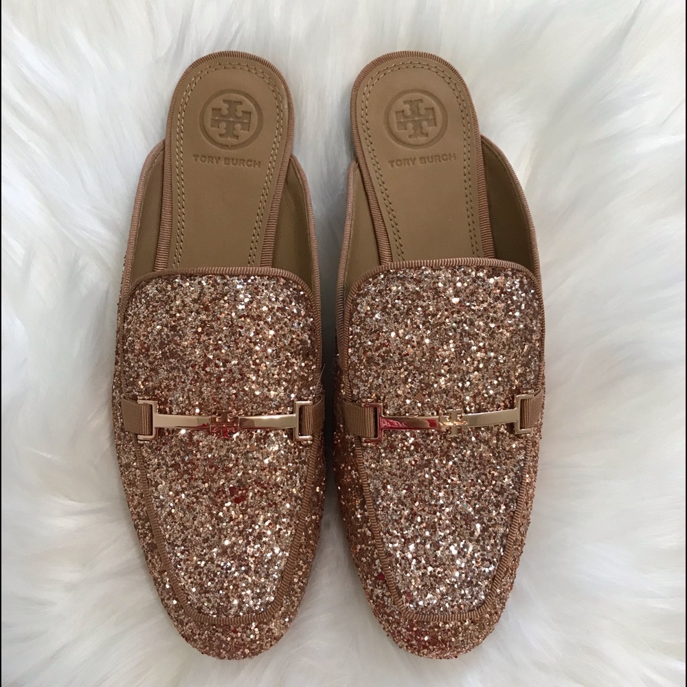 BNIB Tory Burch Amelia Rosegold Mule Loafers sz 6